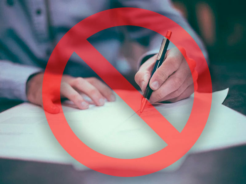 Не подписывайте бумаги без адвоката Не подписывайте бумаги до прихода адвоката